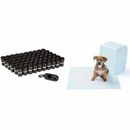 AmazonBasics Dog Waste Bags and Training Pads (100-Pack)