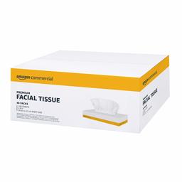 AmazonCommercial 2 PLY Facial Tissues, Pack of 40, 4000 tissues