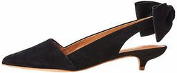 find. Suede Kitten Heel Zapatos de Talón Abierto, Negro Black, 40 EU