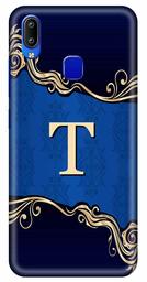 Amazon Brand - Solimo Designer Blue Pattern Alphabet-T 3D Printed Hard Back Case Mobile Cover for Vivo Y93