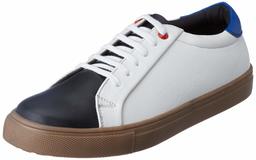 Amazon Brand - House & Shields Men's White/Black/Blue Sneakers-11 UK (45 EU) (12 US) (AZ-HS-005)