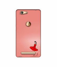 Amazon Brand - Solimo Designer Red Dress Lady 3D Printed Hard Back Case Mobile Cover for Gionee F103 Pro