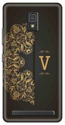 Amazon Brand - Solimo Designer Black Pattern Alphabet-V 3D Printed Hard Back Case Mobile Cover for Lenovo A6600