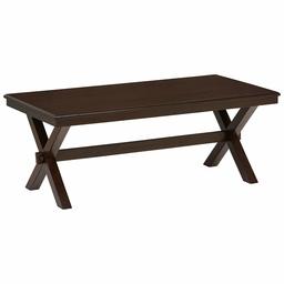 Amazon Brand – Ravenna Home Flush Mount Wood Cross Coffee Table, 23.6