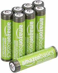 AmazonBasics High Capacity Ni-MH Pre-Charged Rechargeable Batteries, 500 Cycles -Packaging May Vary