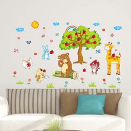 Amazon Brand - Solimo Wall Sticker for Kids' Room (Jungle Joy, Ideal Size on Wall: 170 x 100 cm)