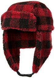 Goodthreads Sherpa Trapper Hat hats, rojo búfalo tartán, US M (EU M)