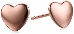 Women's 14K Plated Sterling Silver Heart Stud Earrings, Rose Gold, One Size