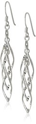 Sterling Silver Linear Swirl French Wire Earrings