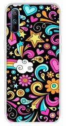 Amazon Brand - Solimo Designer Multicolor Art Design Black Printed Soft Back Case Mobile Cover for Realme C3