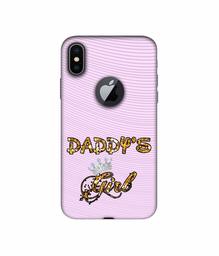 Amazon Brand - Solimo Designer Daddy's Girl in Glitter Pattern 3D Printed Hard Back Case Mobile Cover for Apple iPhone X (Logo Cut)