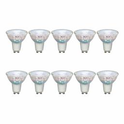 Umi by Amazon, lampadina LED da faretto GU10 MR16, 4 W (equivalente 35 W), durata 15.000 ore, vetro, luce bianca calda (2.700 K), confezione da 10