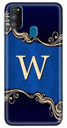 Amazon Brand - Solimo Designer Blue Pattern Alphabet-W 3D Printed Hard Back Case Mobile Cover for Samsung Galaxy M21 / M30s