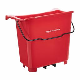 AmazonCommercial Fresh Mop Cleanser Supplemental Buckets, Red - 3-Pack