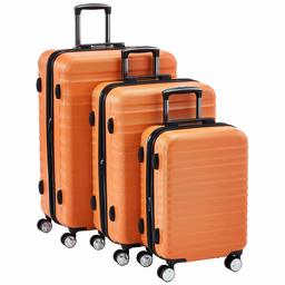 AmazonBasics Hardside Spinner With TSA Lock - 3-Piece Set (20in, 24in, 28in), Orange