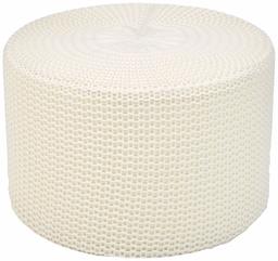 AmazonBasics Knit Foam Floor Pouf Ottoman, Ivory