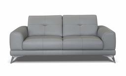 Amazon Brand - Alkove Aldan Hand-Crafted Leather Sofa, 2 Seater Maxi, 99 x 196 x 83cm, Light Grey