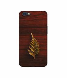 Amazon Brand - Solimo Designer Leaf on Wood 3D Printed Hard Back Case Mobile Cover for Oppo A71