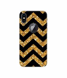 Amazon Brand - Solimo Designer Golden Zik Zak Pattern 3D Printed Hard Back Case Mobile Cover for Apple iPhone Xs Max (Logo Cut)