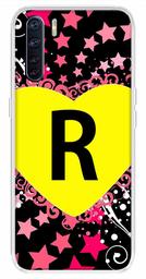 Amazon Brand - Solimo Designer Multicolor Heart Pattern Alphabet-R Printed Soft Back Case Mobile Cover for Oppo F15