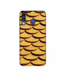 Amazon Brand - Solimo Designer Wooden Semi Circle Texture 3D Printed Hard Back Case Mobile Cover for Samsung Galaxy M21