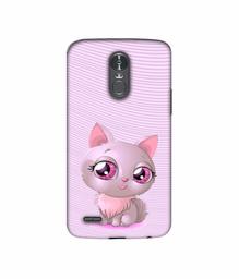 Amazon Brand - Solimo Designer Cute Pink Cat 3D Printed Hard Back Case Mobile Cover for LG Stylus 3