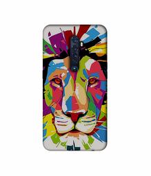 Amazon Brand - Solimo Designer Lion Multicolor Vector 3D Printed Hard Back Case Mobile Cover for Oppo Reno 2