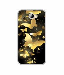 Amazon Brand - Solimo Designer Golden Butterfly Pattern UV Printed Soft Back Case Mobile Cover for Huawei Honor Bee 4G