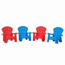 AmazonBasics Indoor and Outdoor Plastic Toddler Chairs - 4 Pack, Multicolor