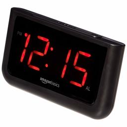 AmazonBasics Digital Alarm Clock with Large 1.4-Inch Display