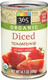 365 Everyday Value, Organic Diced Tomatoes, No Salt Added, 14.5 oz Casepack