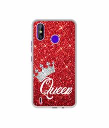 Amazon Brand - Solimo Designer Queen On Red Glitter UV Printed Soft Back Case Mobile Cover for Tecno Spark 4 Air