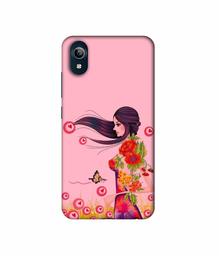 Amazon Brand - Solimo Designer Lady Vector Pattern 3D Printed Hard Back Case Mobile Cover for Vivo Y91i