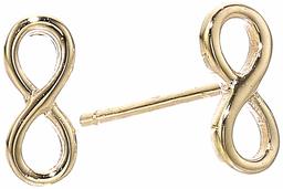 Women's 14K Sterling Silver Infinity Stud Earrings, Yellow Gold, One Size