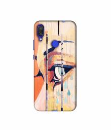 Amazon Brand - Solimo Designer Potrat On Wood 3D Printed Hard Back Case Mobile Cover for Xiaomi Redmi Note 7 Pro