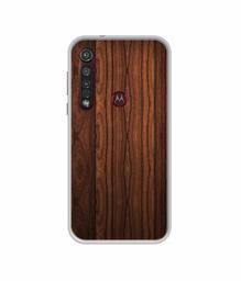 Amazon Brand - Solimo Designer Wooden Texture UV Printed Soft Back Case Mobile Cover for Motorola Moto G8 Plus