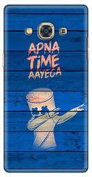 Amazon Brand - Solimo Designer Apna Time Ayega Blue Design 3D Printed Hard Back Case Mobile Cover for Samsung Galaxy J3 Pro