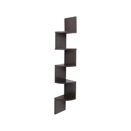 Amazon Brand - Solimo Zig-Zag Corner Wall Shelf (Matte Finish, Wenge)