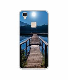 Amazon Brand - Solimo Designer Wooden Beach UV Printed Soft Back Case Mobile Cover for Vivo V3