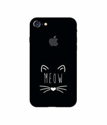 Amazon Brand - Solimo Designer Meow UV Printed Soft Back Case Mobile Cover for Apple iPhone 7 (Logo Cut)