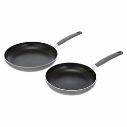 AmazonBasics Ceramic Non-Stick 2-Piece Skillet Set, 24 and 28 cm, Grey