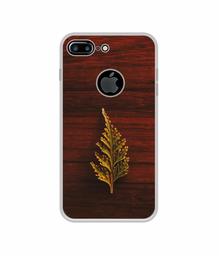 Amazon Brand - Solimo Designer Leaf on Wood UV Printed Soft Back Case Mobile Cover for Apple iPhone 7 Plus (Logo Cut)