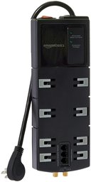 AmazonBasics 8-Outlet Surge Protector, 4,350 Joule, 6-foot Cord