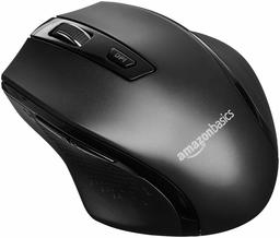 AmazonBasics Ergonomic Wireless PC Mouse - DPI adjustable - Black (Renewed)