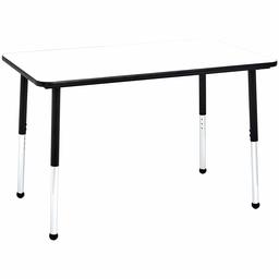 AmazonBasics – Mesa de actividades escolar de borrado en seco, patas deslizantes de bola, altura ajustable 19 – 30 pulgadas (negro)