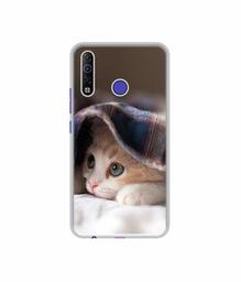 Amazon Brand - Solimo Designer Sleepy Kitten UV Printed Soft Back Case Mobile Cover for Tecno Camon 12 Air