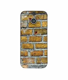 Amazon Brand - Solimo Designer Yellowesh Brick Texture 3D Printed Hard Back Case Mobile Cover for HTC One M8