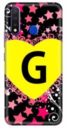 Amazon Brand - Solimo Designer Heart Pattern Alphabet-G 3D Printed Hard Back Case Mobile Cover for Vivo Y19 / Vivo U20