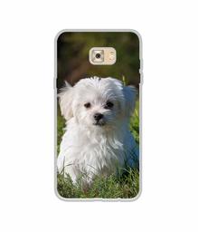 Amazon Brand - Solimo Designer White Dog UV Printed Soft Back Case Mobile Cover for Samsung Galaxy C7 Pro