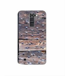 Amazon Brand - Solimo Designer Wooden Blocks Check 3D Printed Hard Back Case Mobile Cover for LG K7